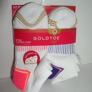 Gold Toe Big Girls' Six-Pack Cushion Liner Socks